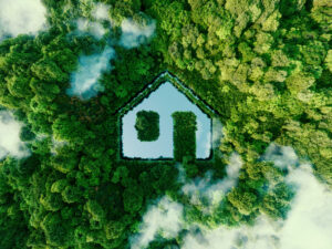 Huis afbeelding met groen